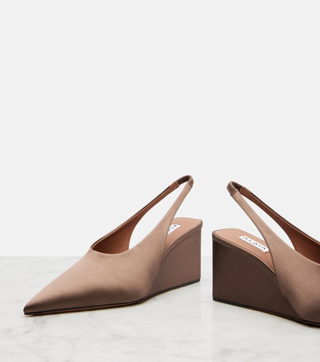 Alaïa - Cube 75 satin slingback wedges