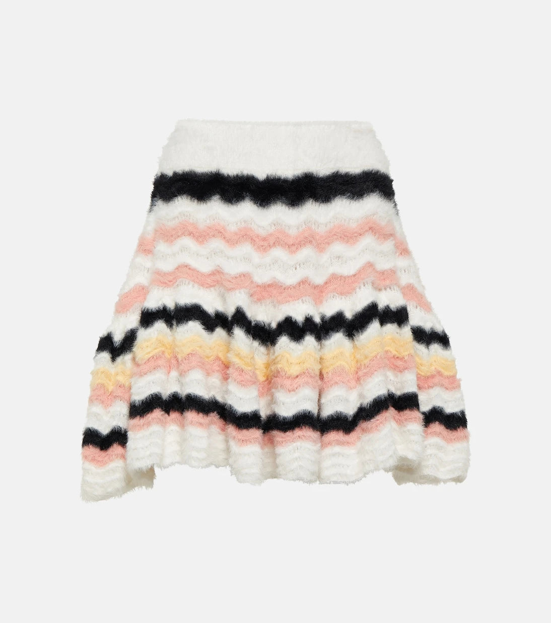 Susan Fang - Striped flared knit skirt