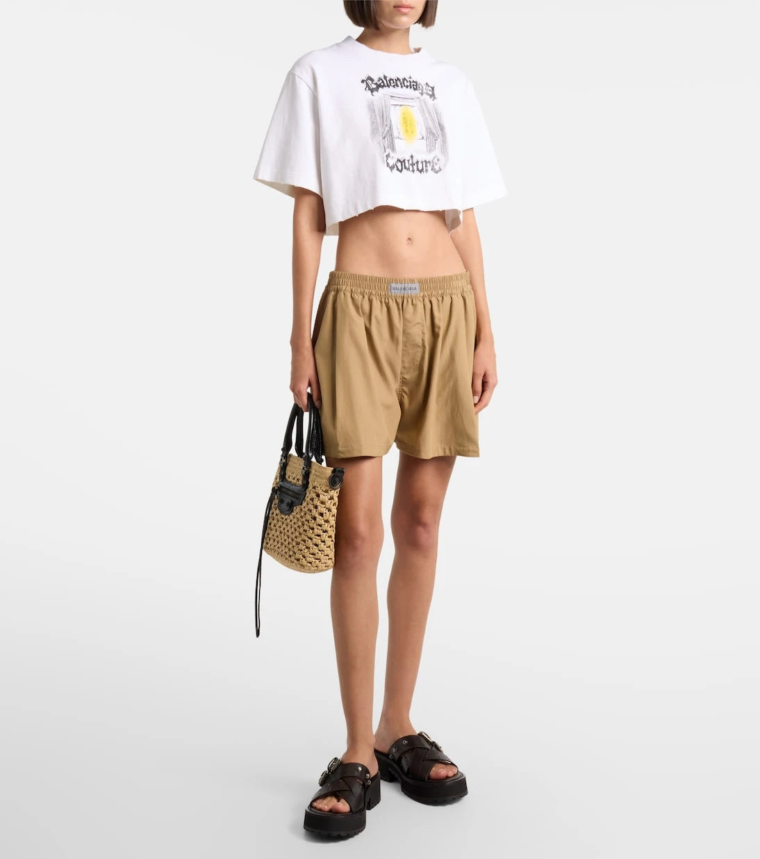 Balenciaga - Le City Small raffia basket bag