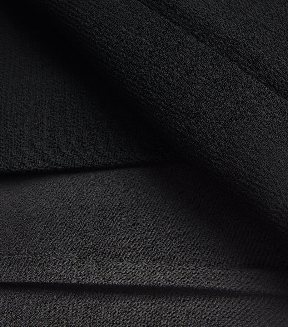 Roland Mouret Black Wool-Lace Midi Dress