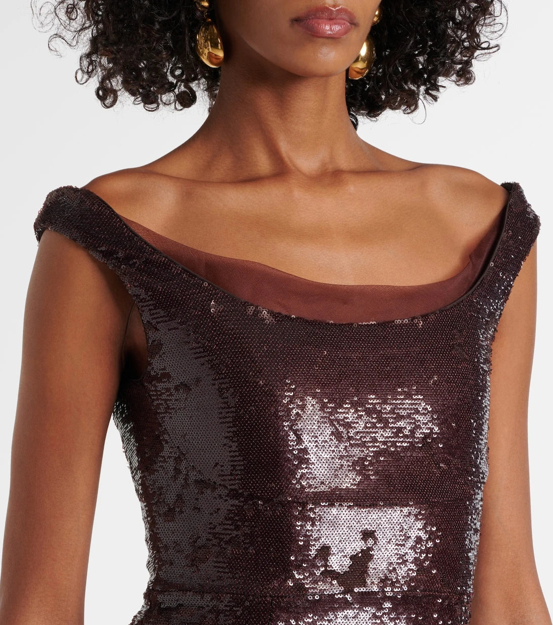Roland Mouret - Sequined off-shoulder cocktail dress