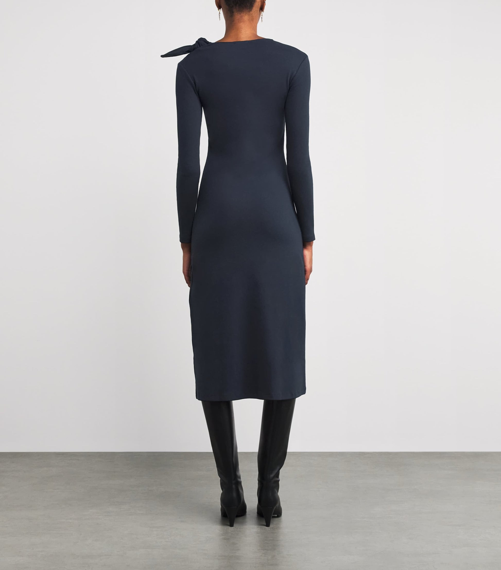 Claudie Pierlot Blue Stretch-Cotton Button Dress