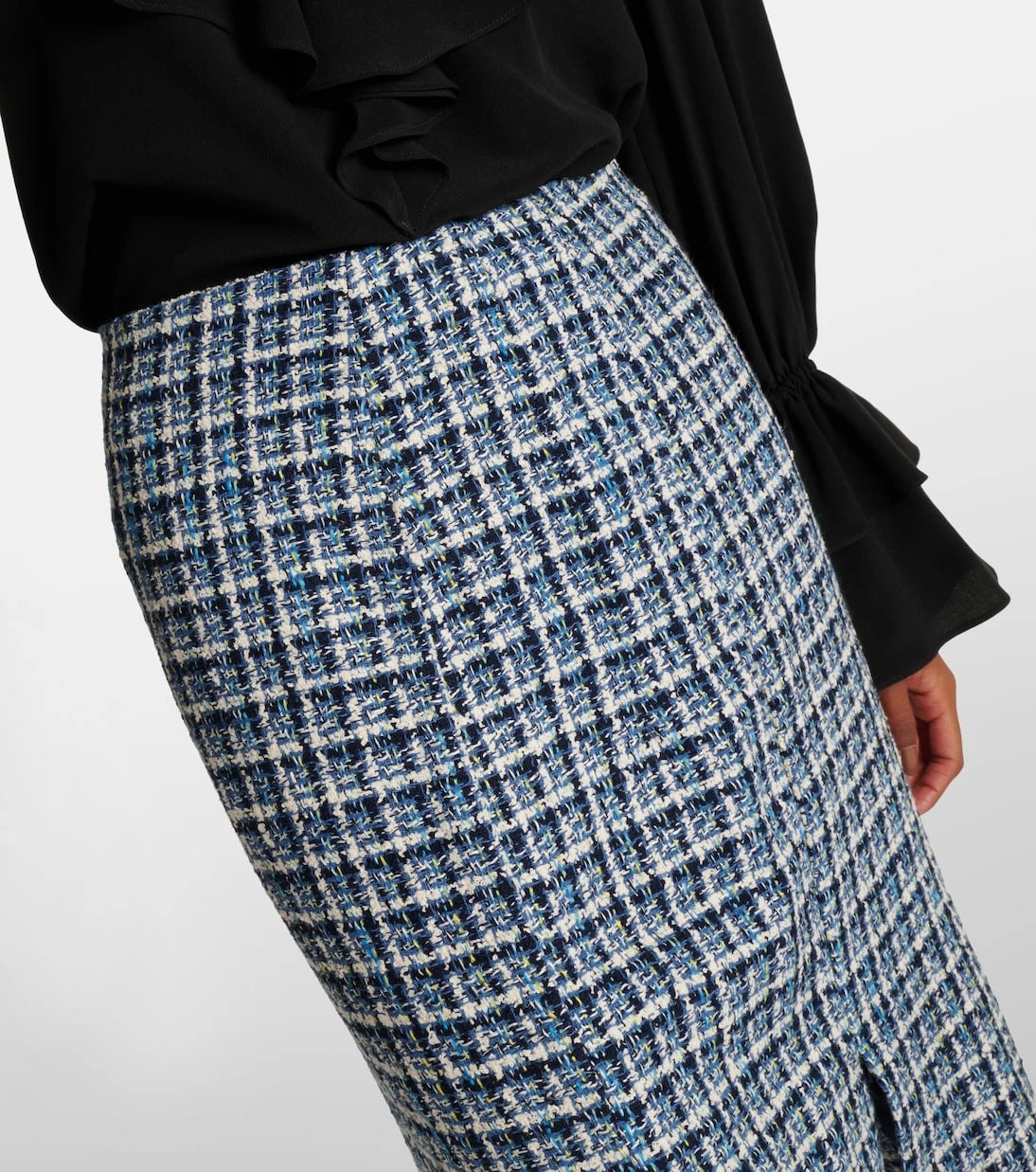 Etro - High-rise cotton-blend tweed midi skirt