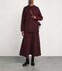 Max Mara Red Wool-Cashmere Knitted Hoodie