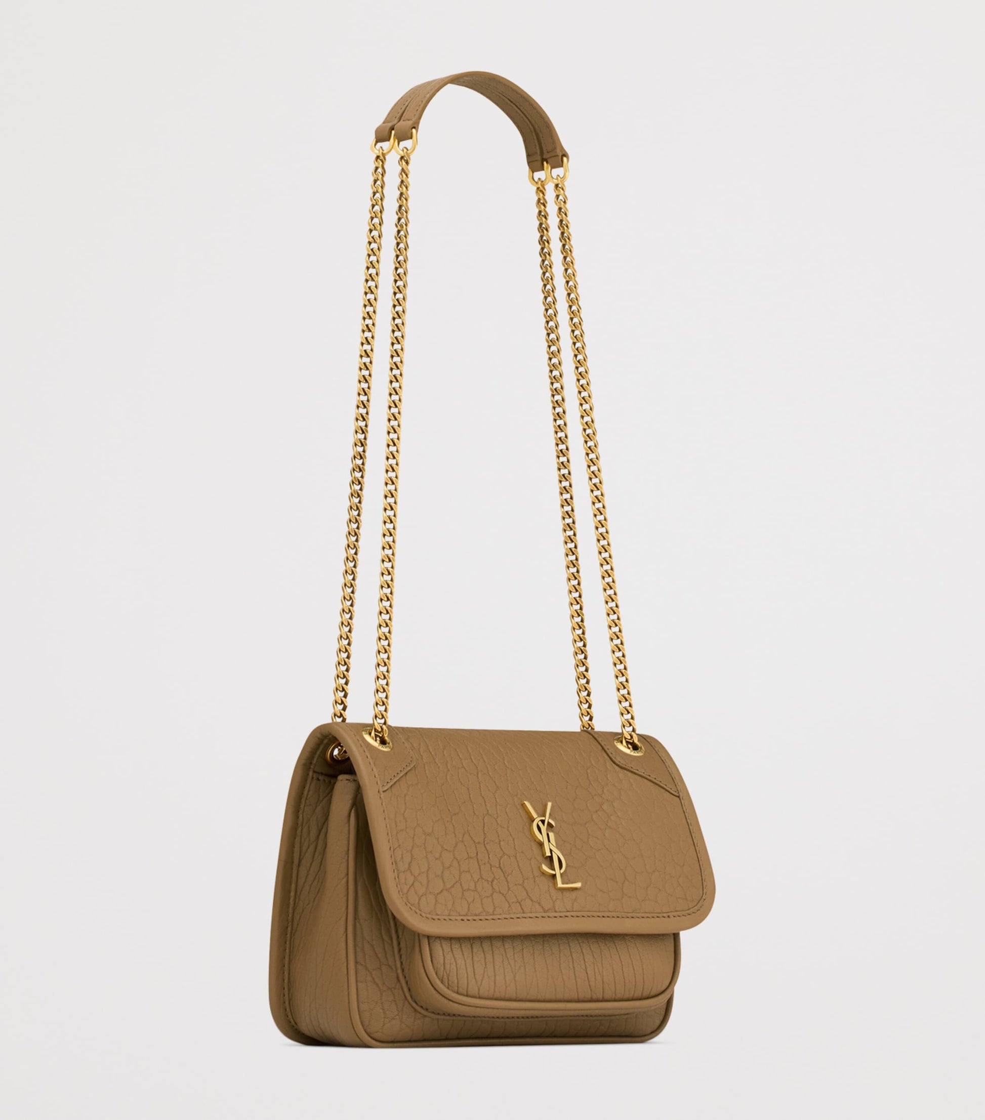 Saint Laurent Beige Mini Leather Niki Shoulder Bag