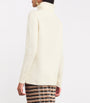 Ivory Open Cashmere High-Neck Sweater