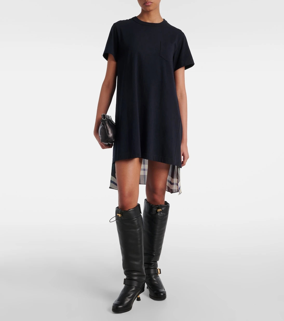 Sacai - Leather knee-high boots