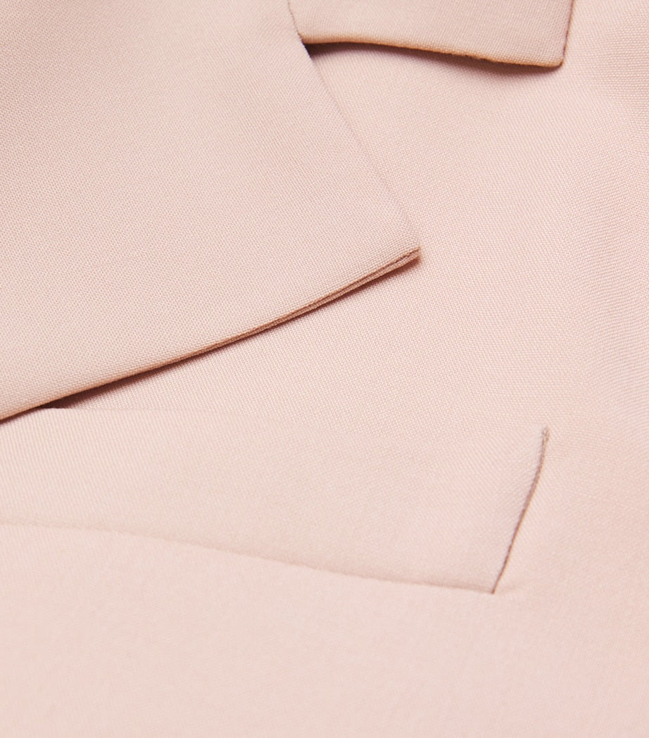 Weekend Max Mara Pink Virgin Wool Belted Blazer