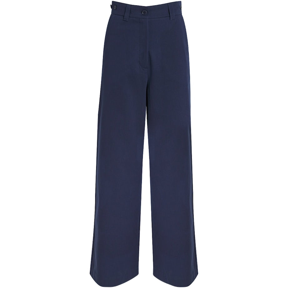 Weekend Max Mara Blue Cotton Wide-Leg Trousers