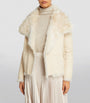 Yves Salomon White Reversible Shearling Jacket