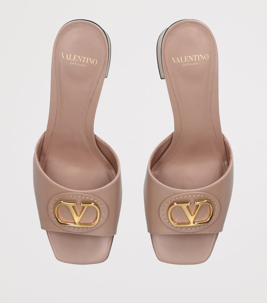 Valentino Garavani Nude Leather VLogo Mules 60