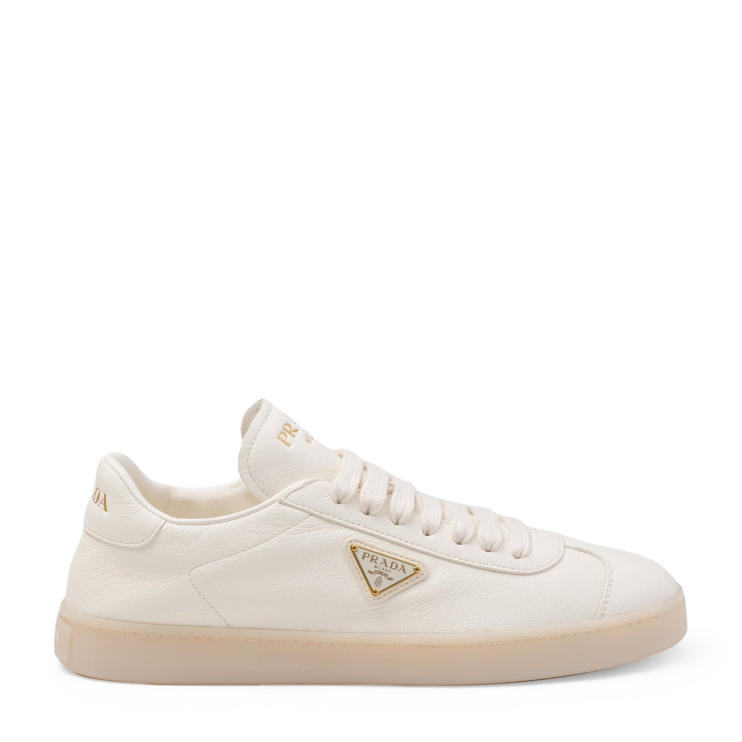Prada Neutral Leather Sneakers