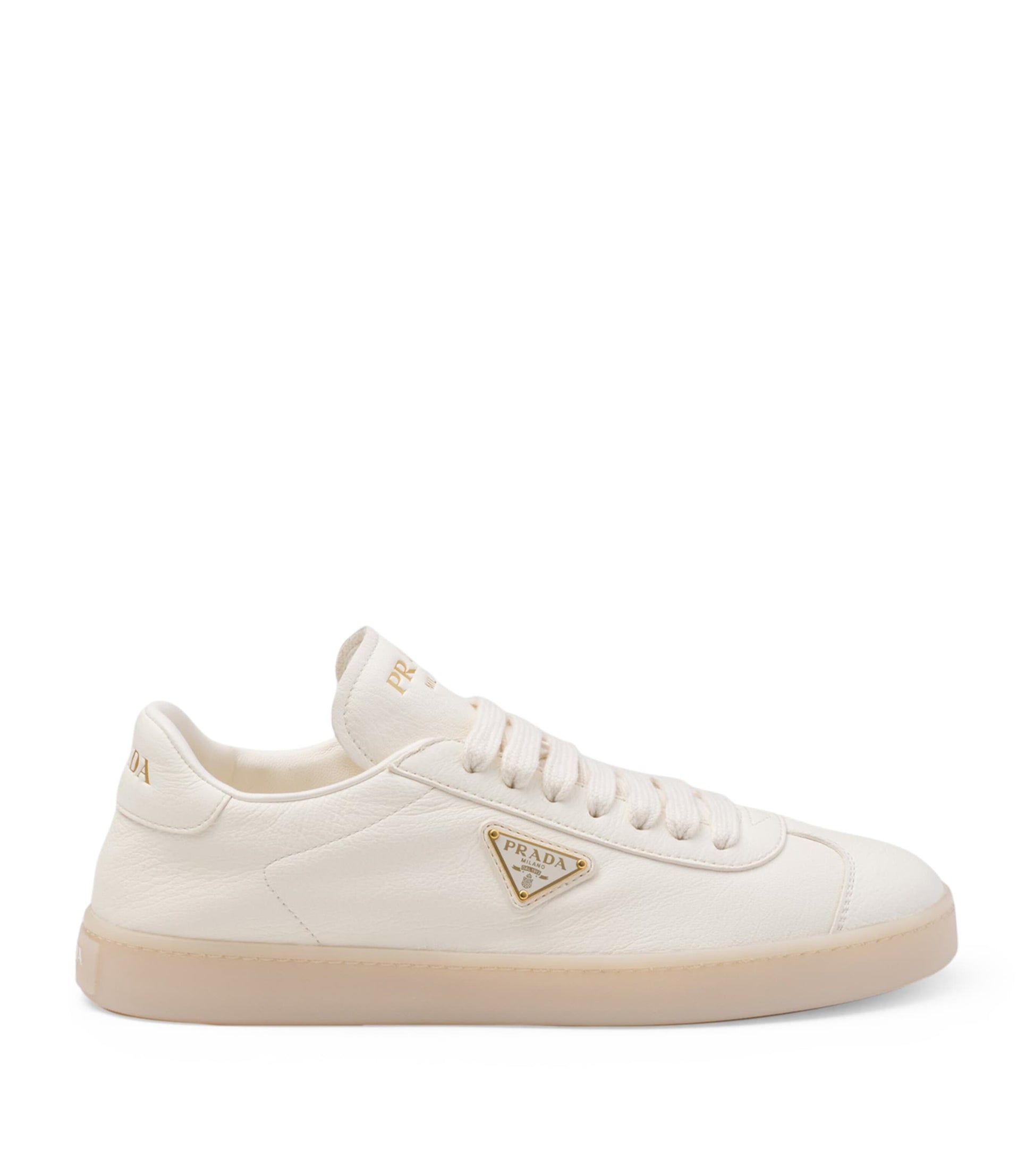 Prada Neutral Leather Sneakers