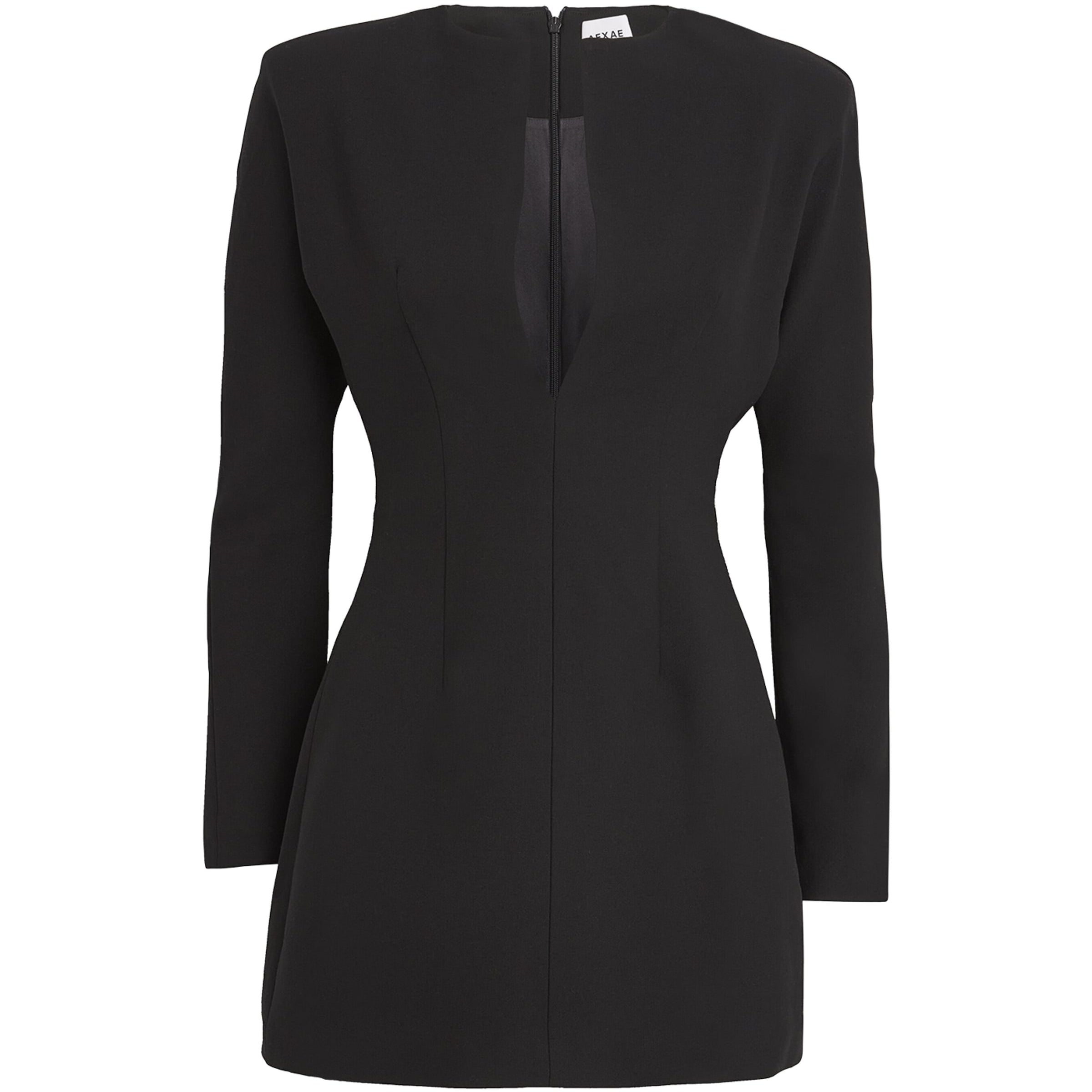 Wool Contoured Mini Dress BLACK