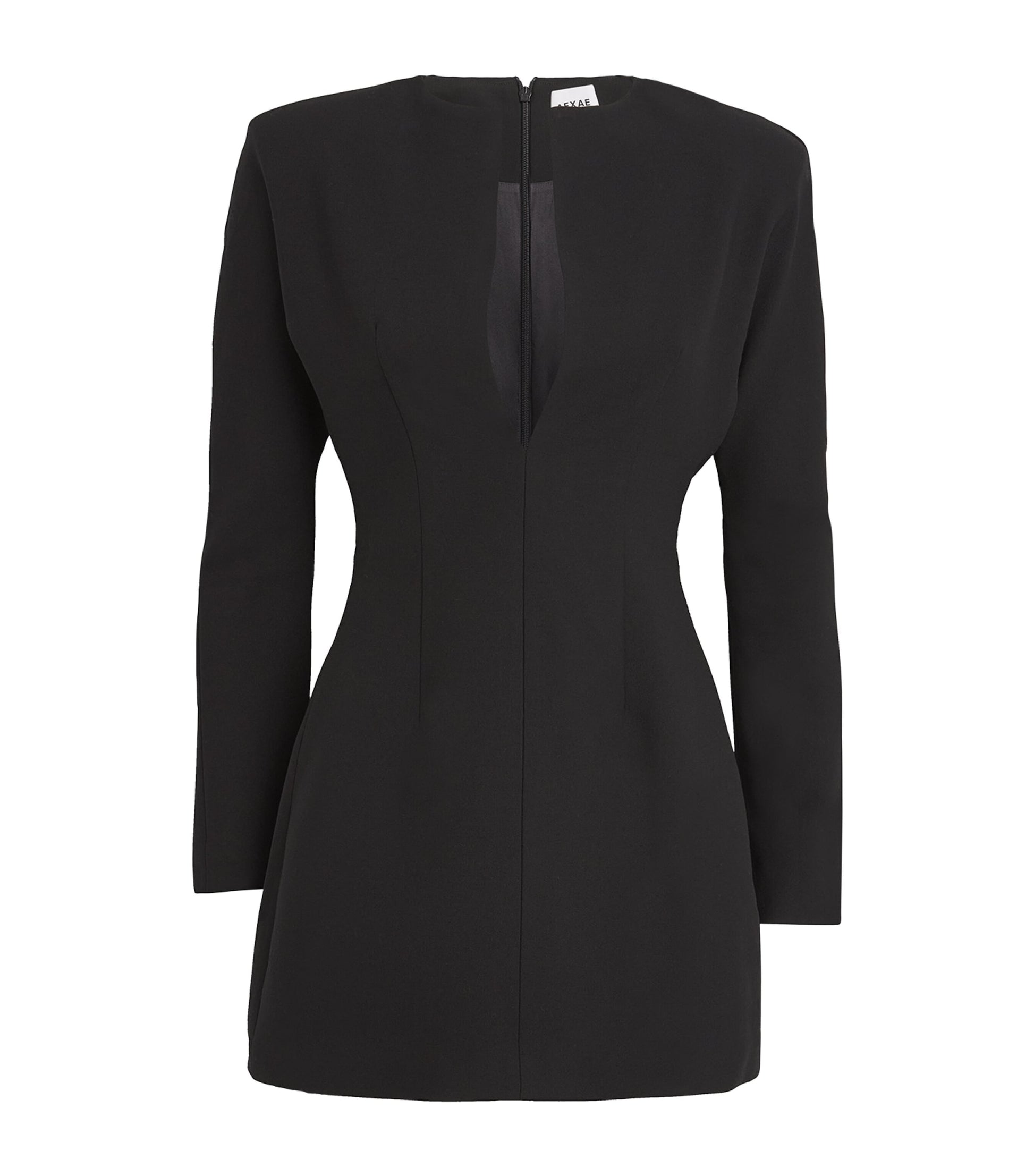 Wool Contoured Mini Dress BLACK