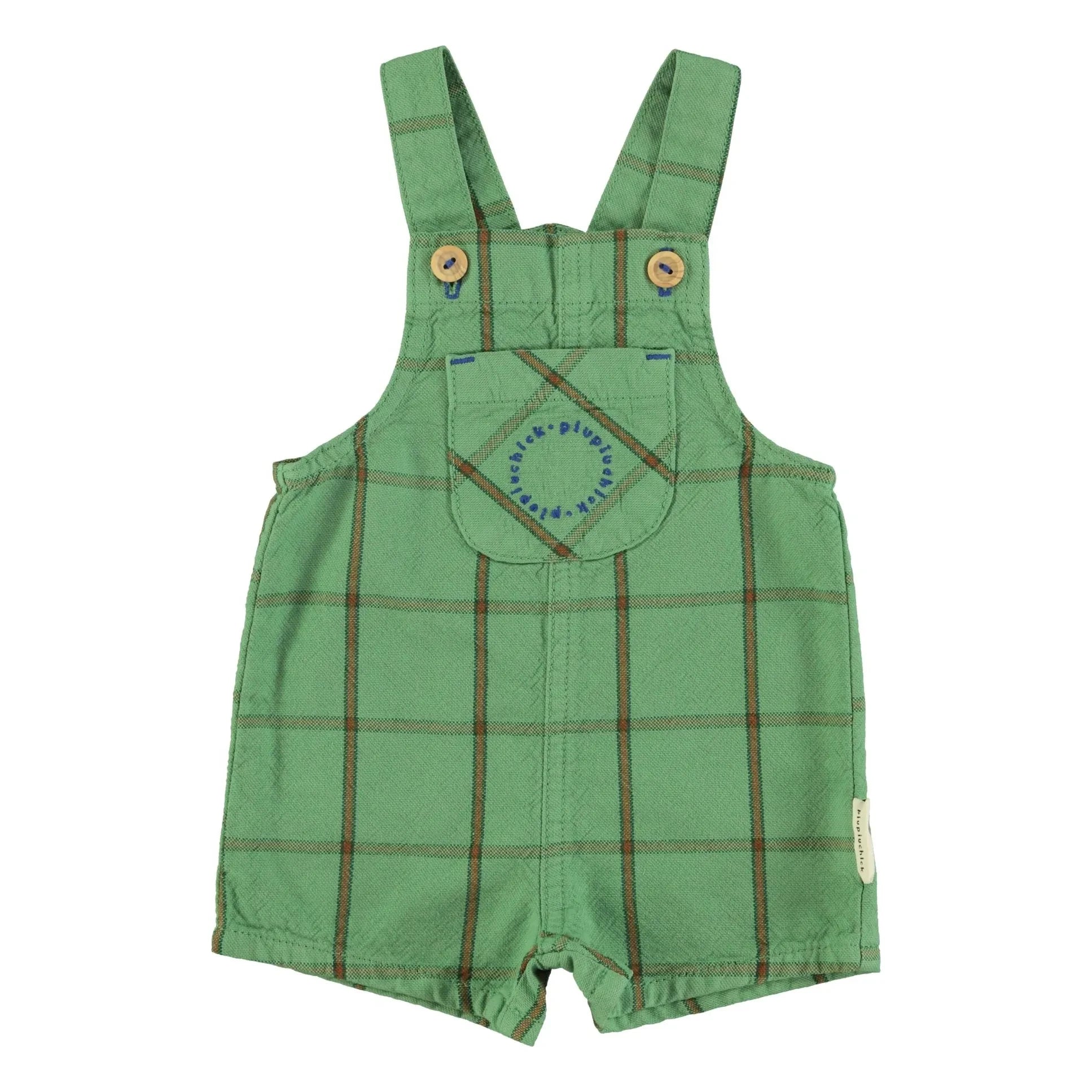 Piupiuchick - Carreaux dungarees  | Green