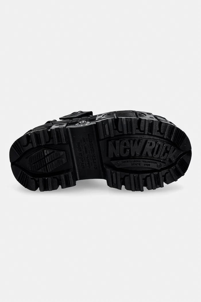 New Rock ANTIK NEGRO, ITALI NEGRO, TANK CASCO LATE kadın deri sandalet