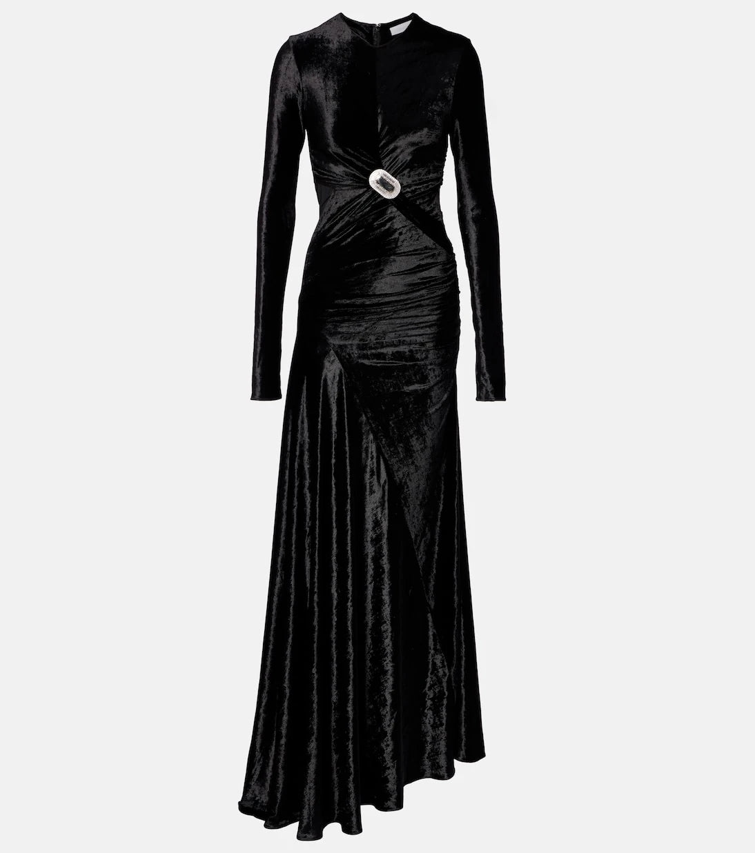 Rabanne - Asymmetrical draped velvet gown