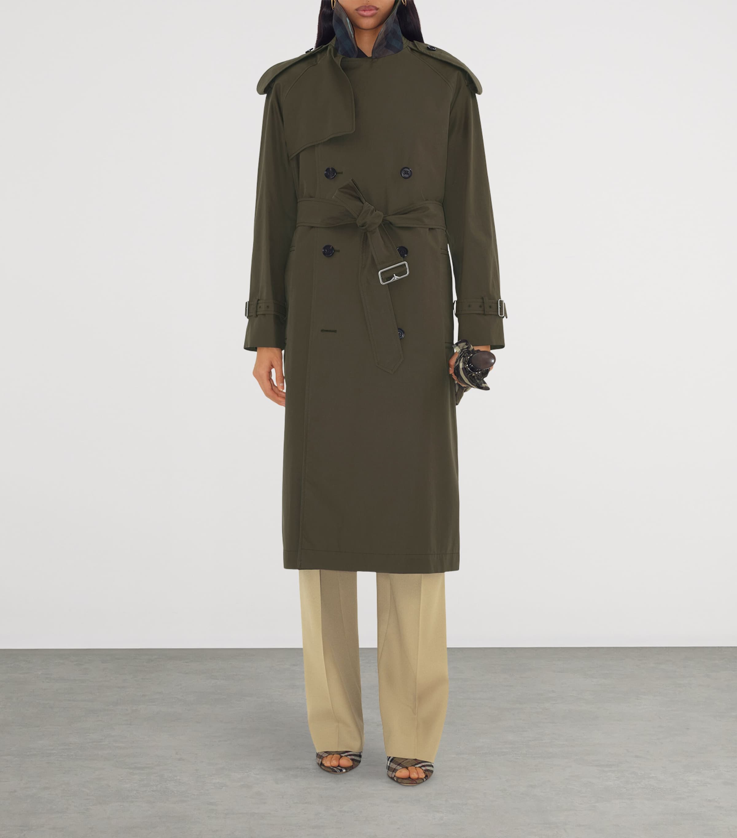 Burberry Brown Cotton Long Castleford Trench Coat