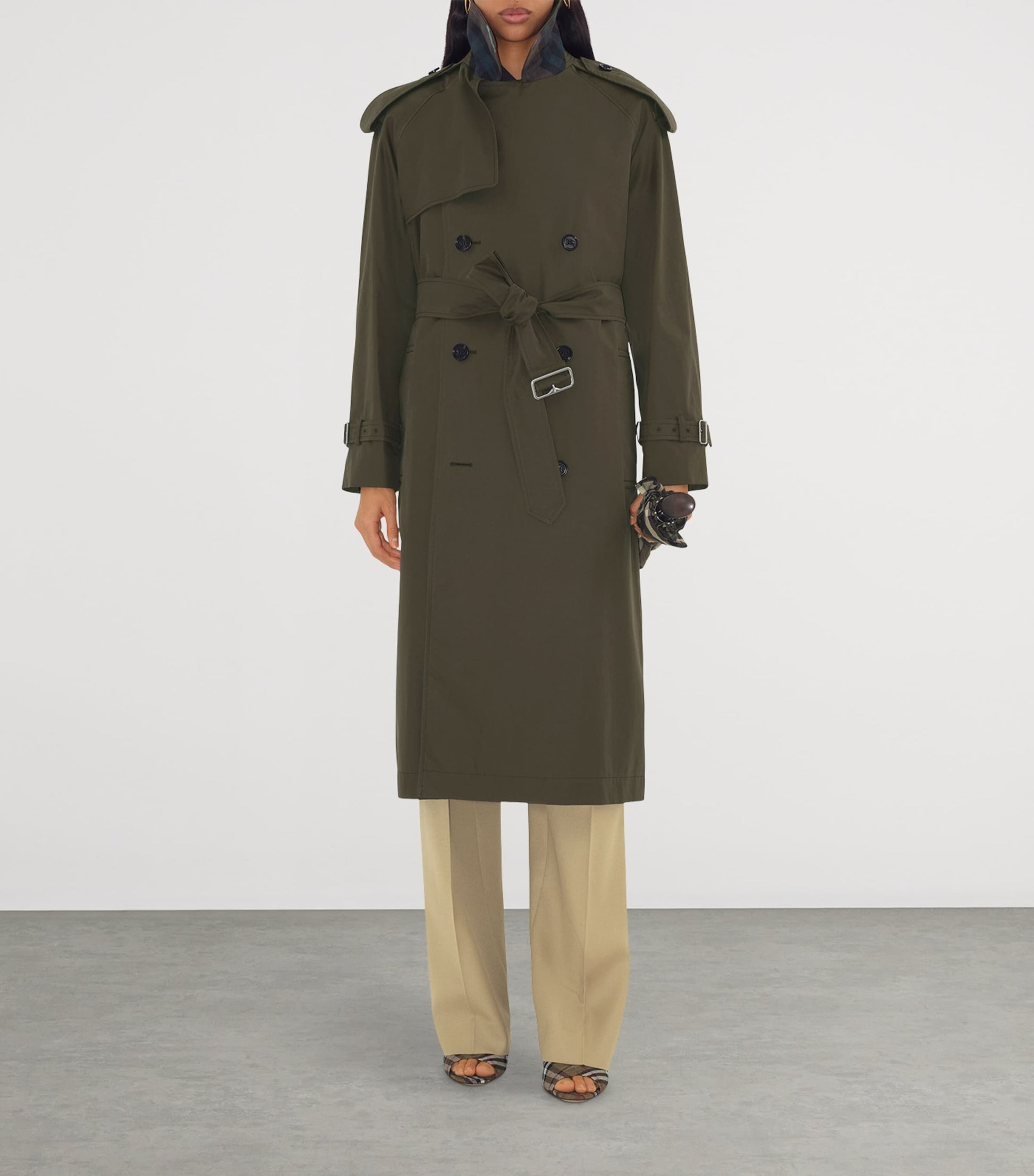 Burberry Brown Cotton Long Castleford Trench Coat