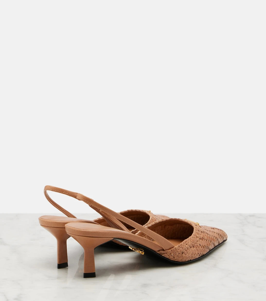 Prada - Woven leather slingback pumps