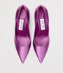Jimmy Choo Purple Love 85 Satin Pumps