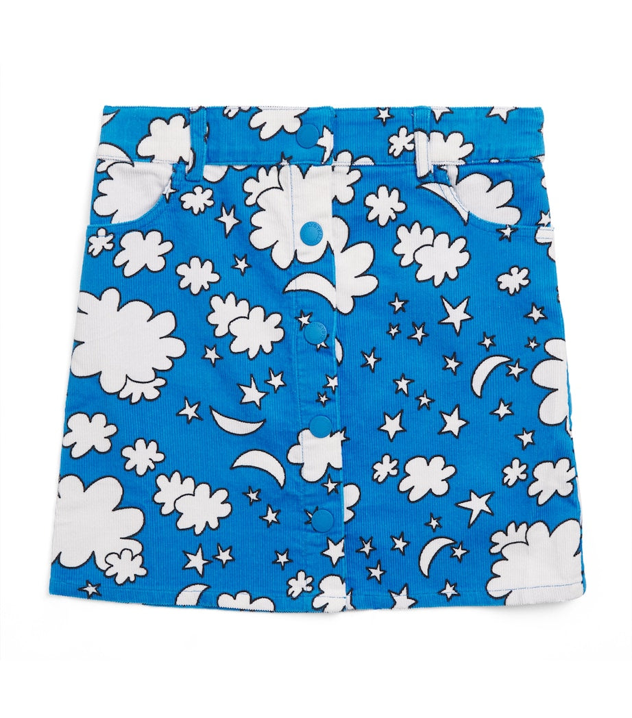 Stella McCartney Kids Corduroy Cloud Print Skirt (3-12 Years)