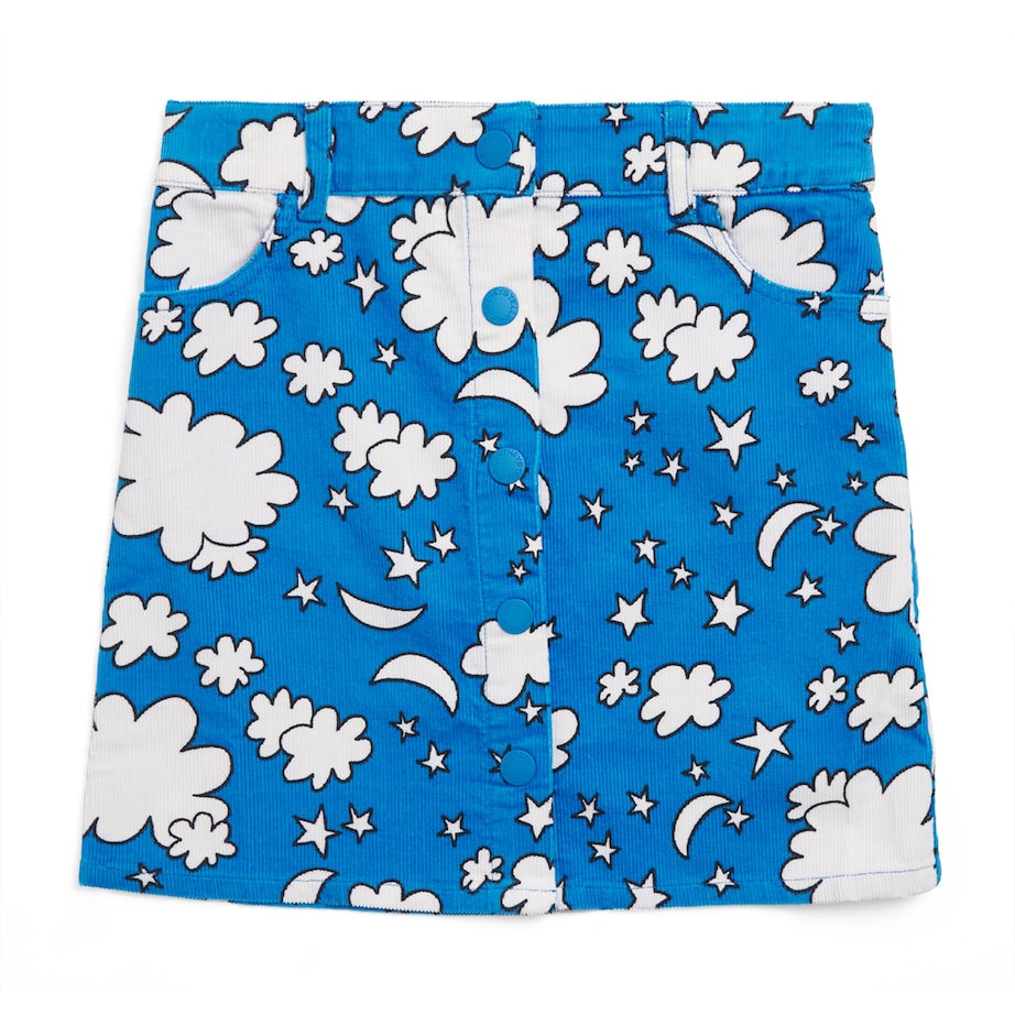 Stella McCartney Kids Corduroy Cloud Print Skirt (3-12 Years)