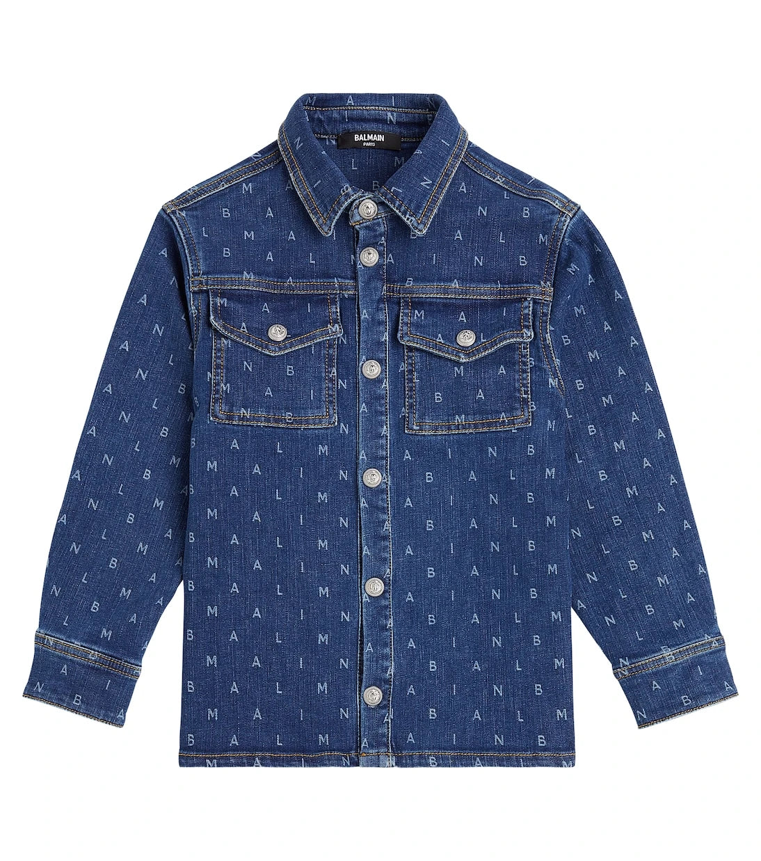 Balmain Kids - قميص دينم بالشعار