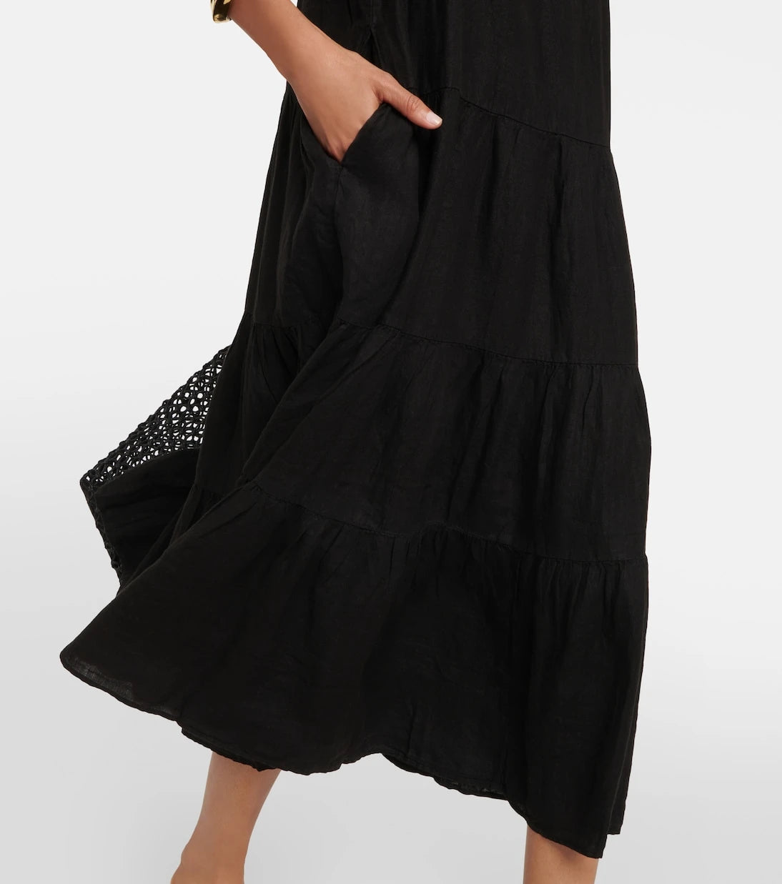 Velvet - Charlie tiered linen maxi dress