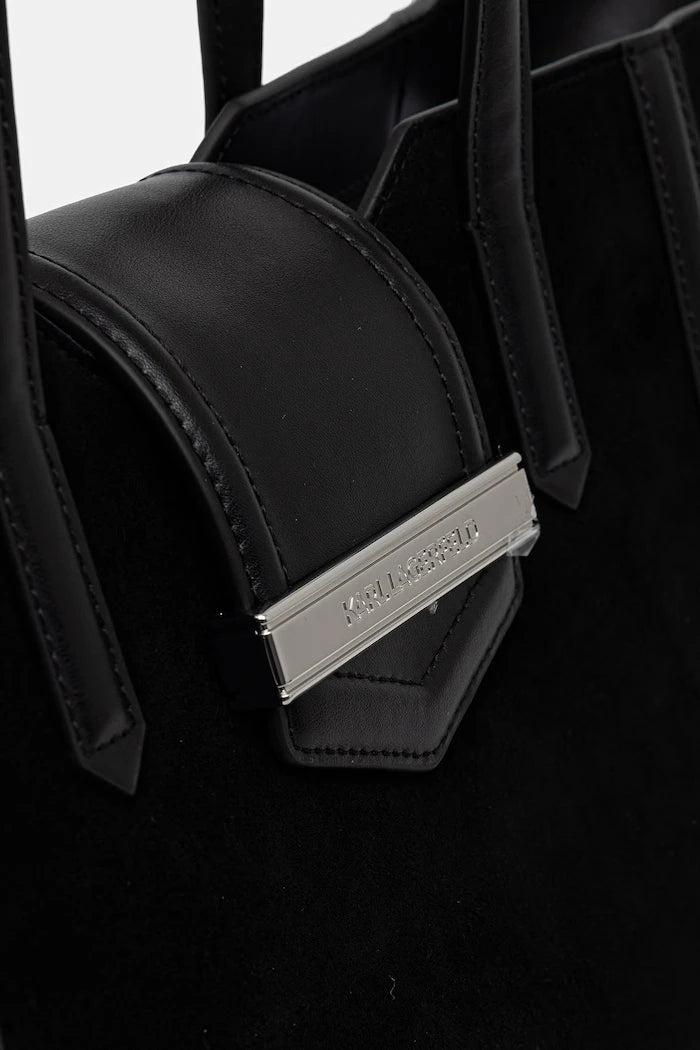 Karl Lagerfeld kadın süet alışveriş çantası K/NOVA