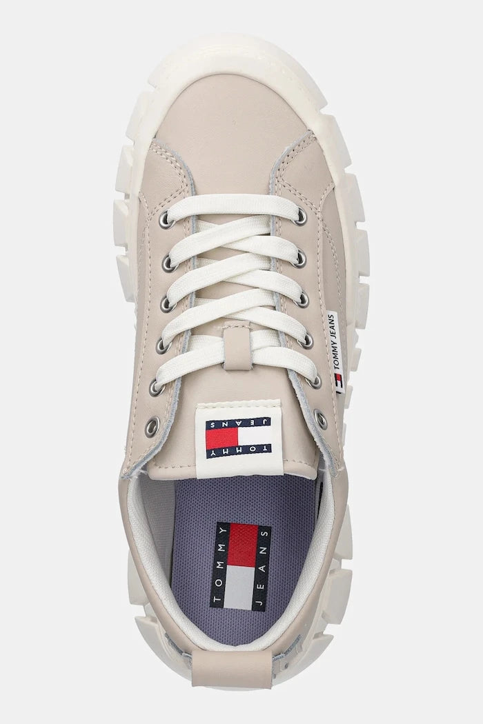 Кожени маратонки Tommy Jeans TJW VULC FLATFORM LEATHER