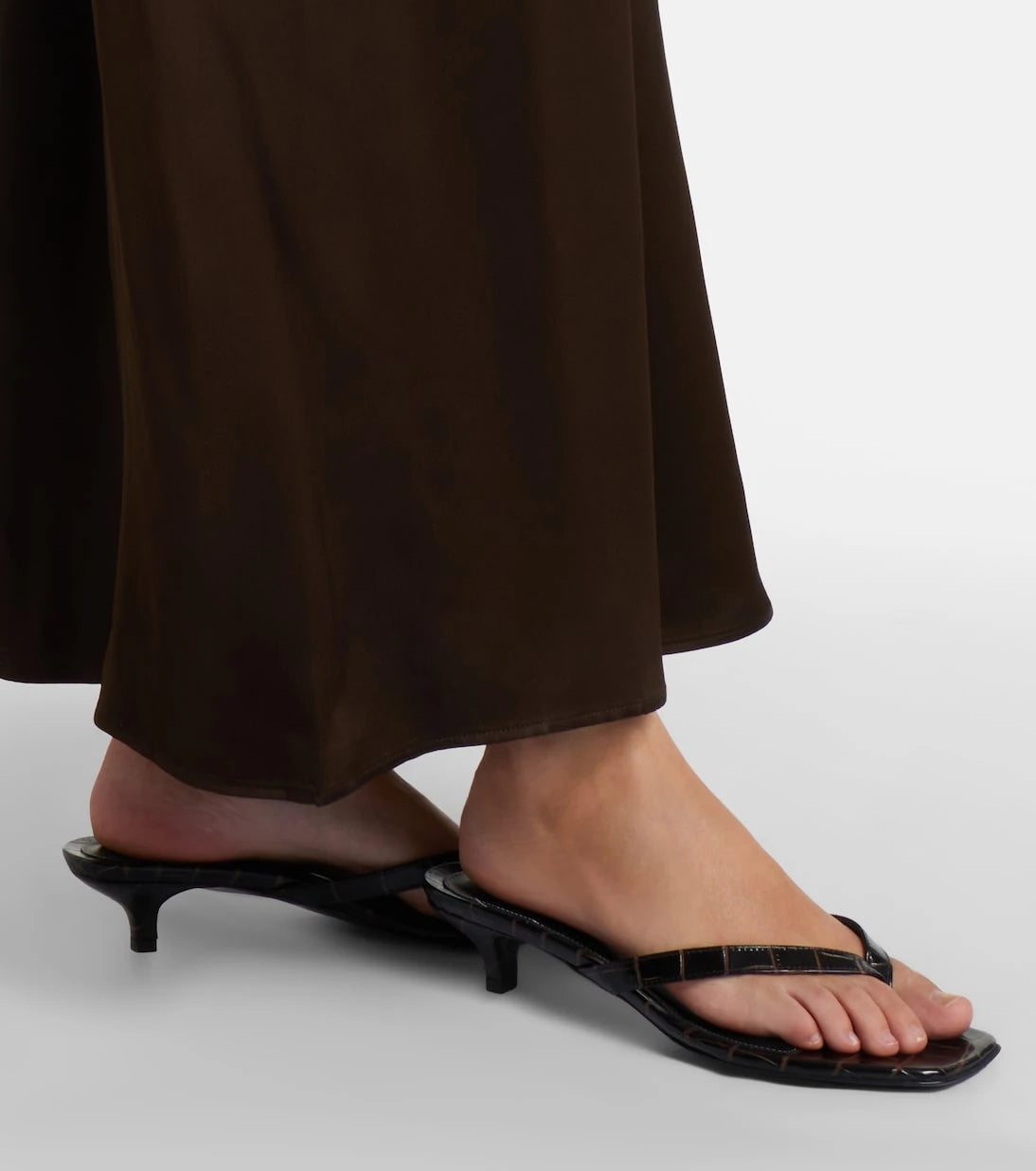 Toteme - Croc-effect leather thong sandals