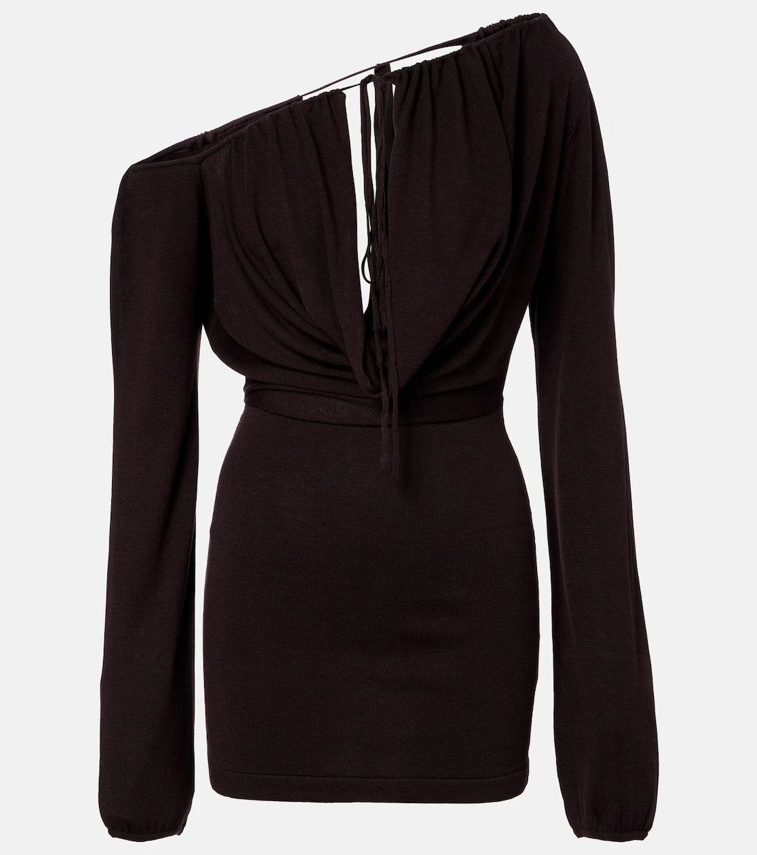 Aya Muse - Sola asymmetric draped silk-blend minidress