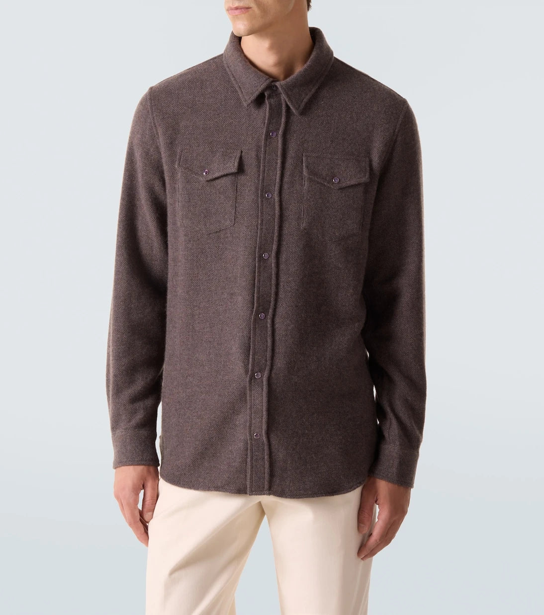 God's True Cashmere - Cashmere shirt with amethyst
