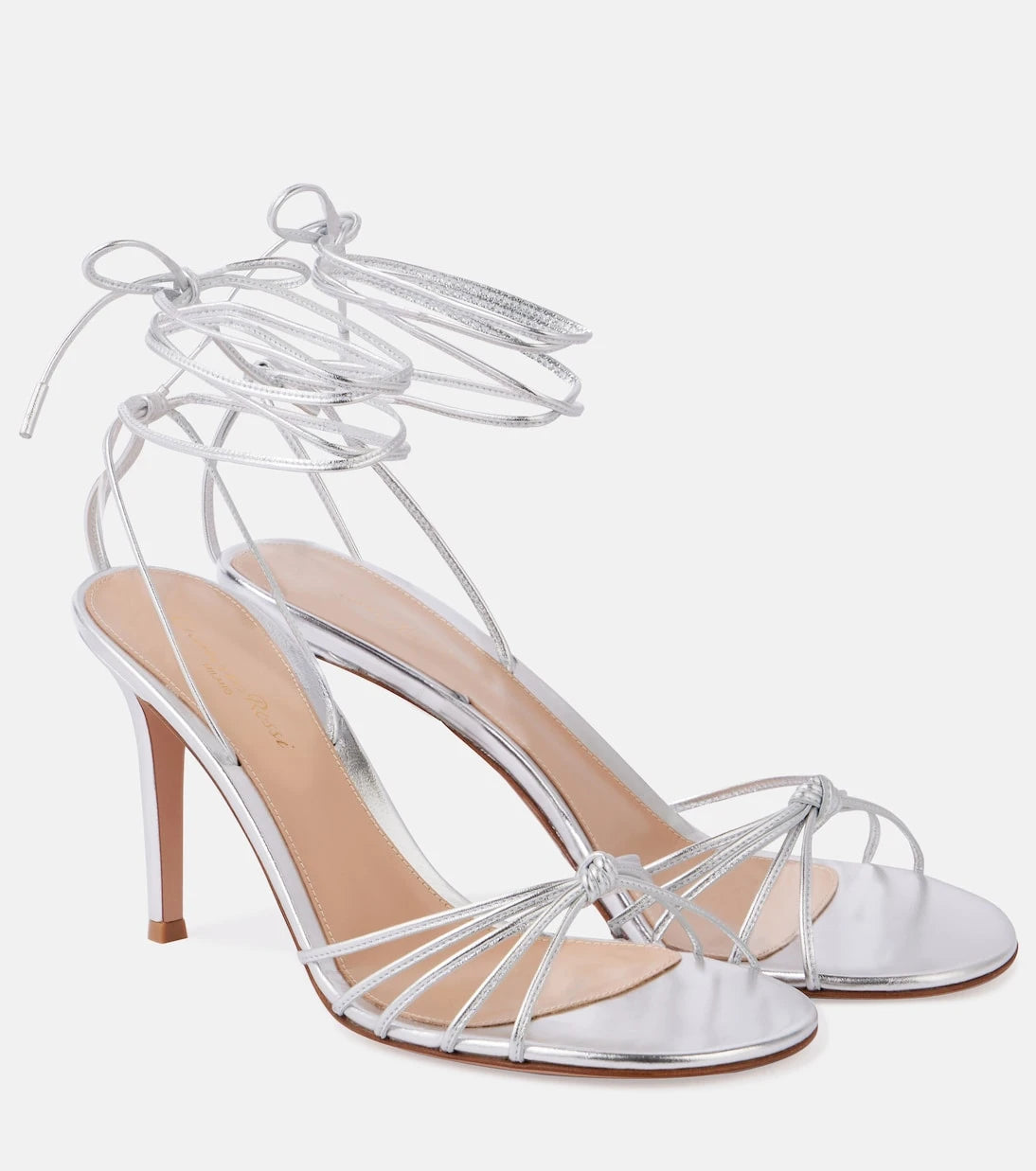 Gianvito Rossi - صندل غوينيث من الجلد الميتالك