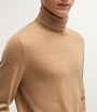 Beige Cashmere Rollneck Sweater