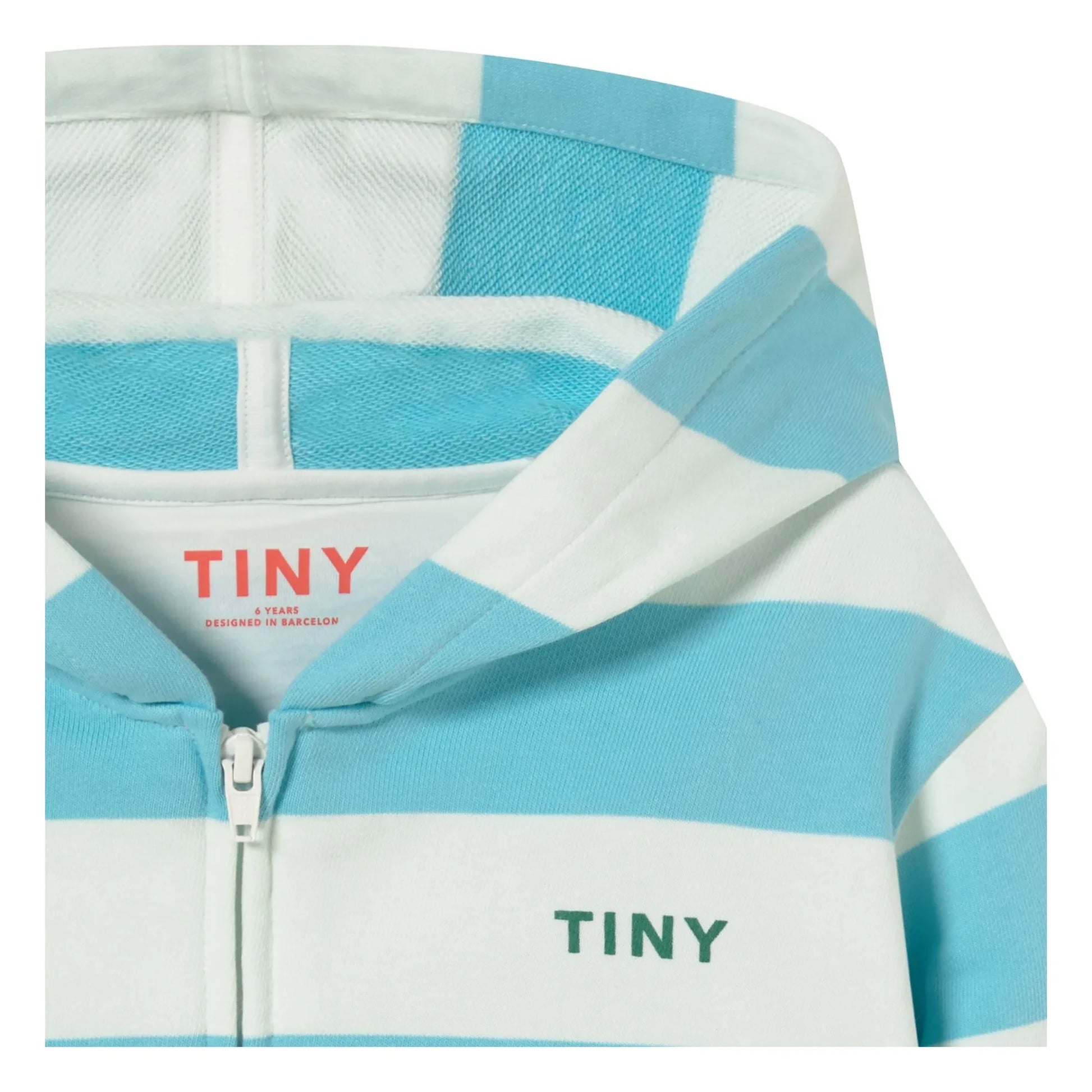 Tinycottons - Striped Organic Cotton Hoodie | Light blue