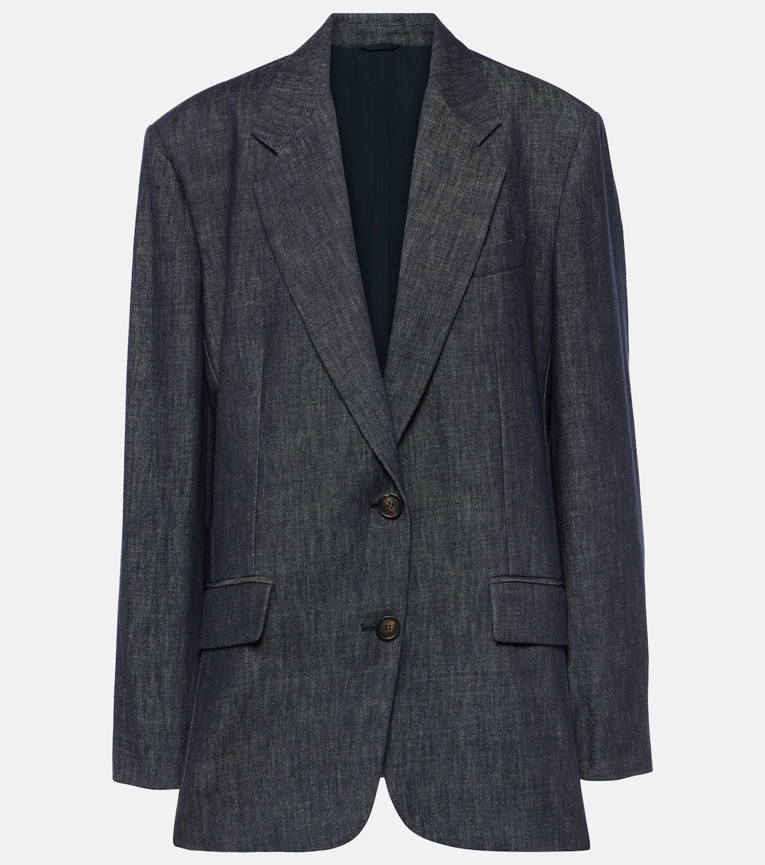 Brunello Cucinelli - Single-breasted denim blazer