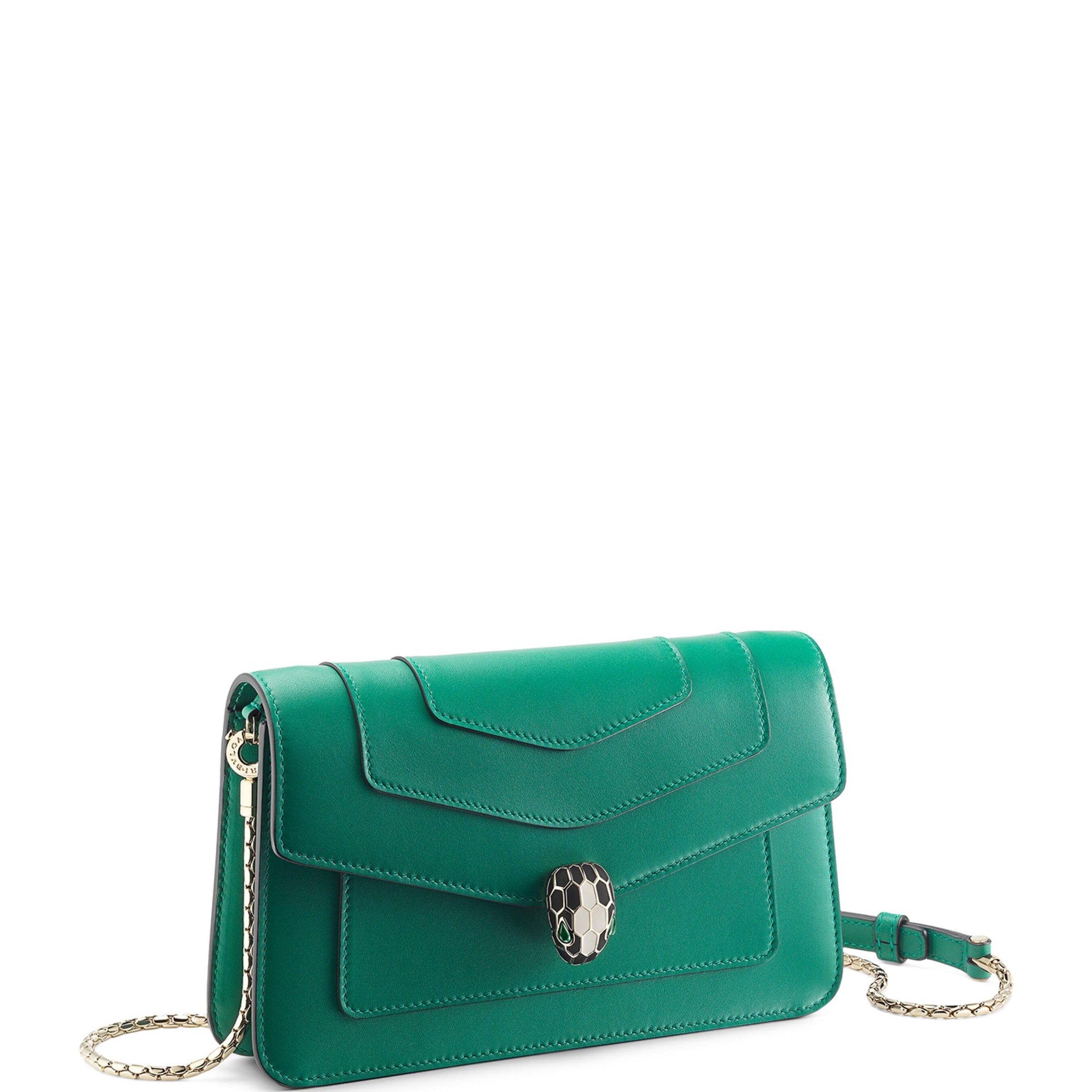 Green Serpenti Forever Chain Wallet