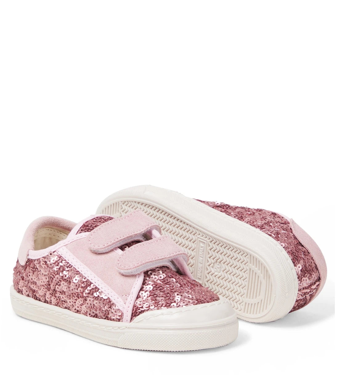 PèPè - Sequined suede-trimmed sneakers