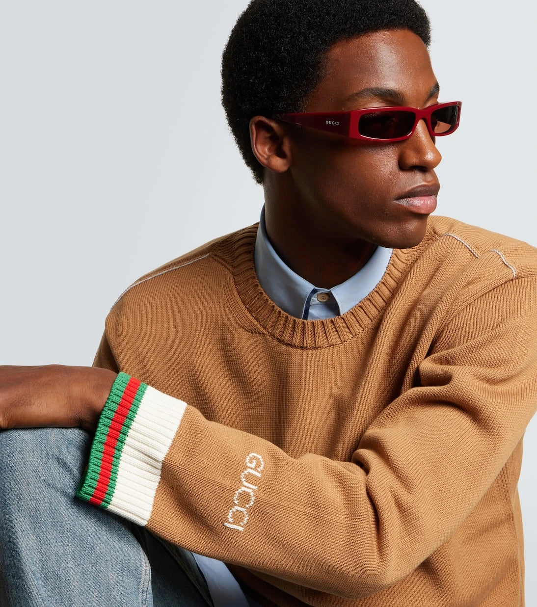 Gucci - نظارة شمسية مستطيلة بشعار