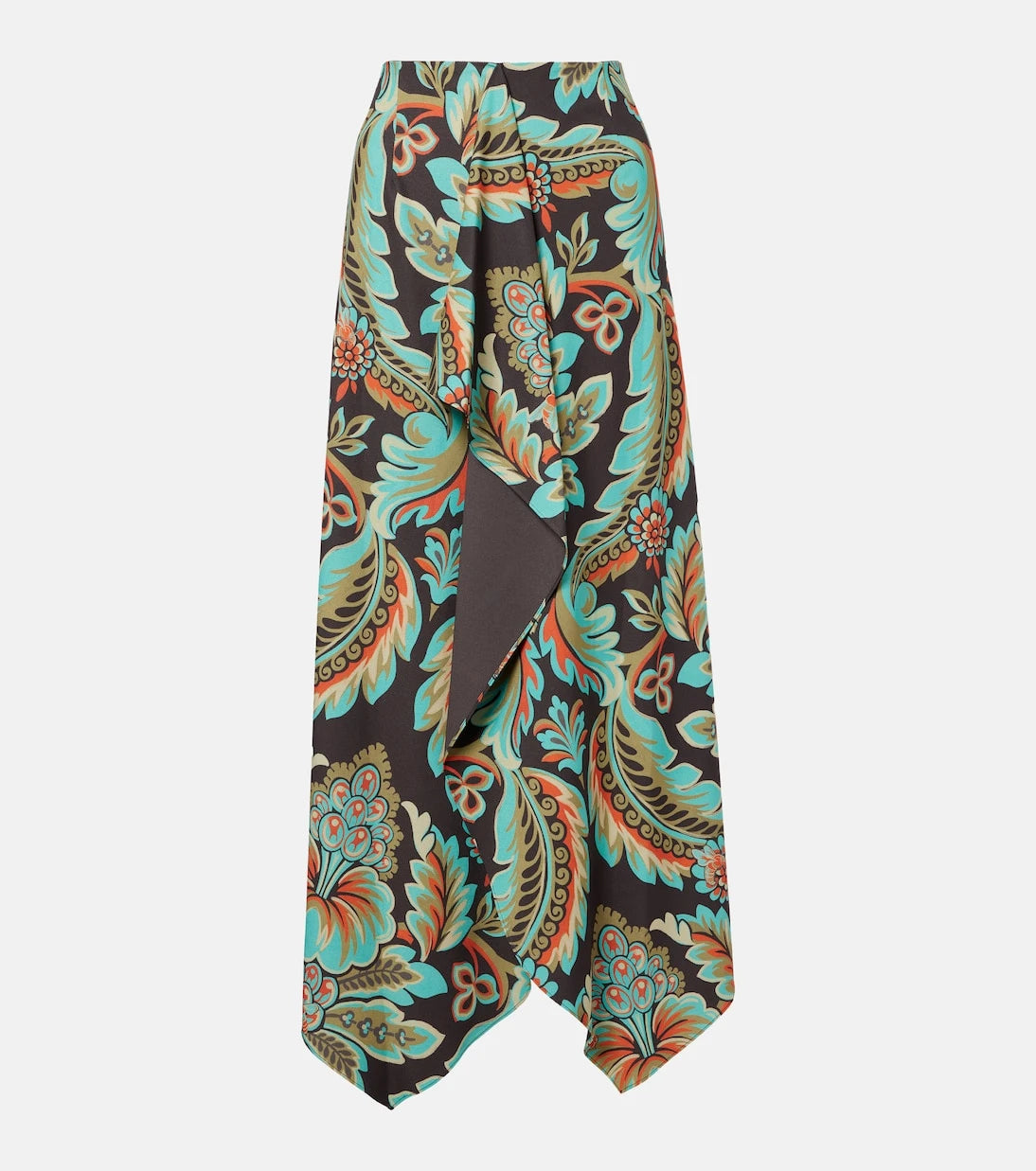Etro - تنورة بتصميم لف غير متماثل وبنقشة الزهور