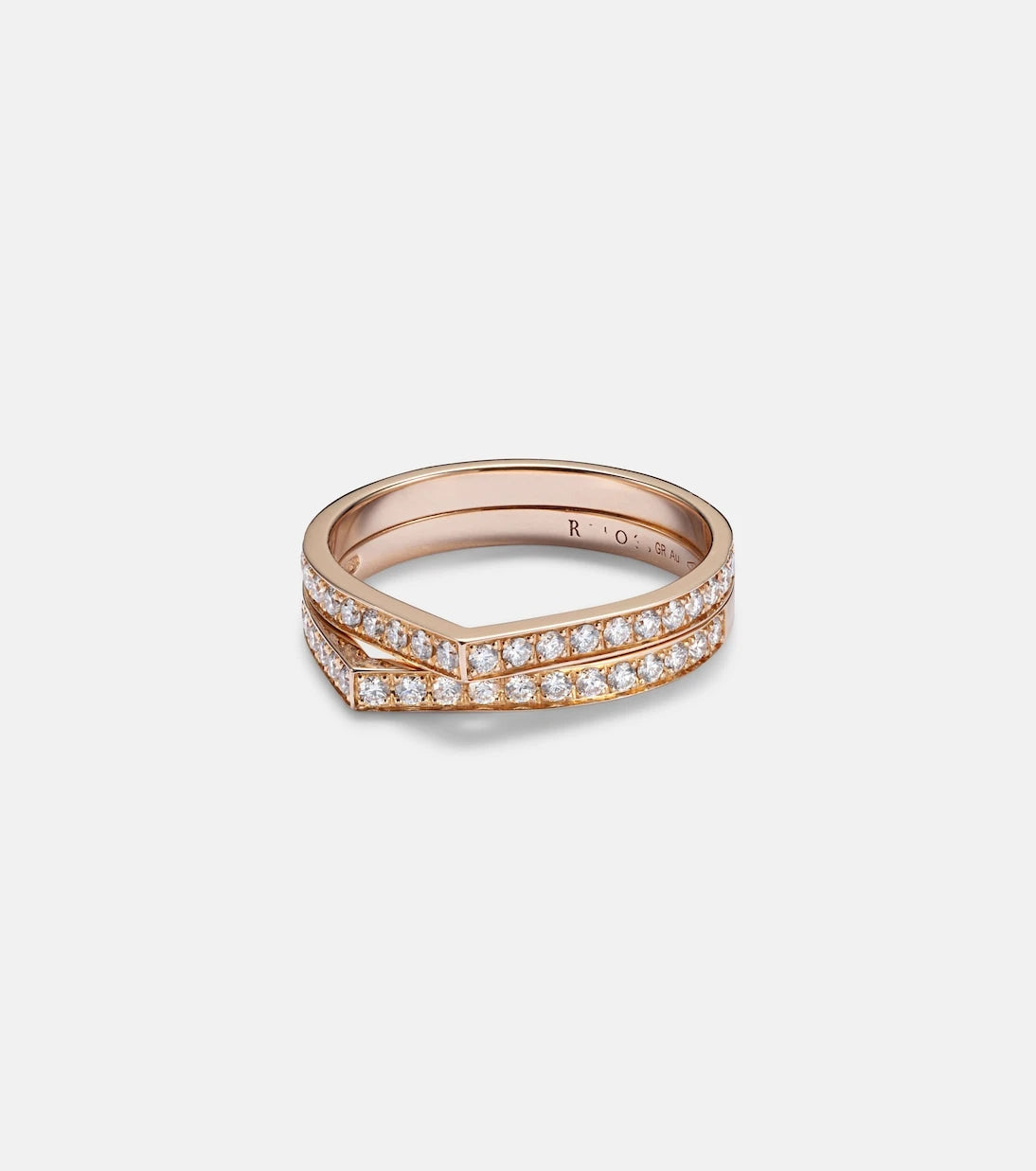 Repossi - Antifer rose gold ring with diamonds