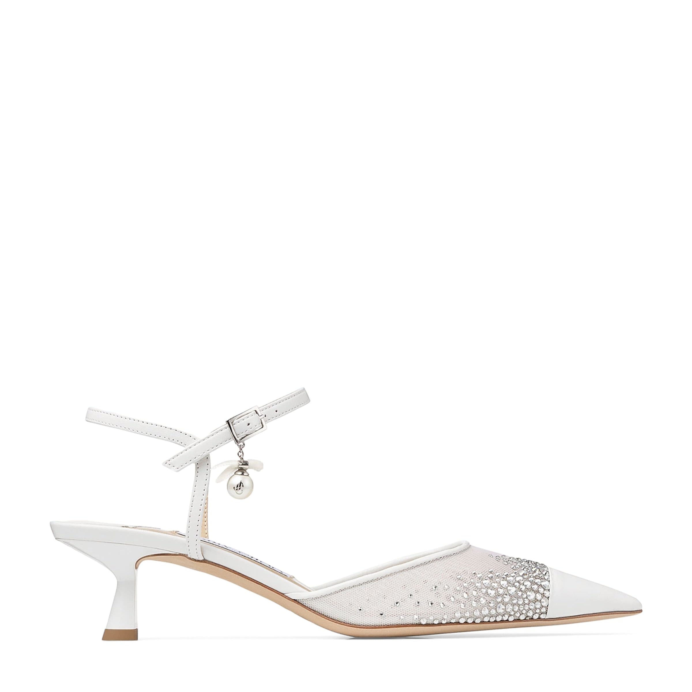 White Aren SB 45 Mesh-Leather Pumps