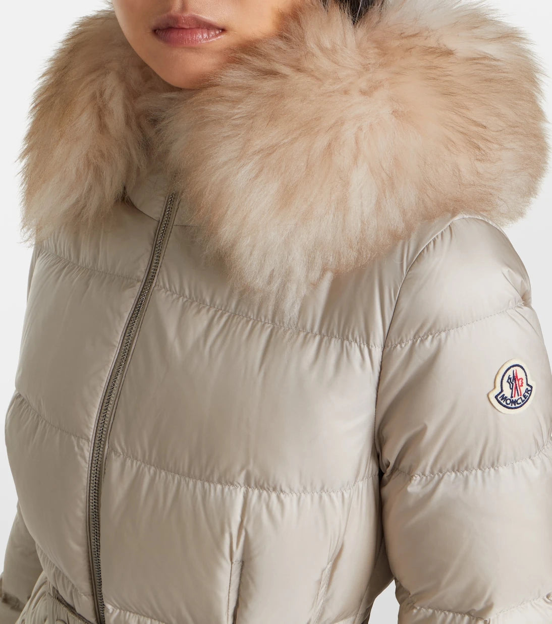 Moncler - Boedic shearling-trimmed down coat