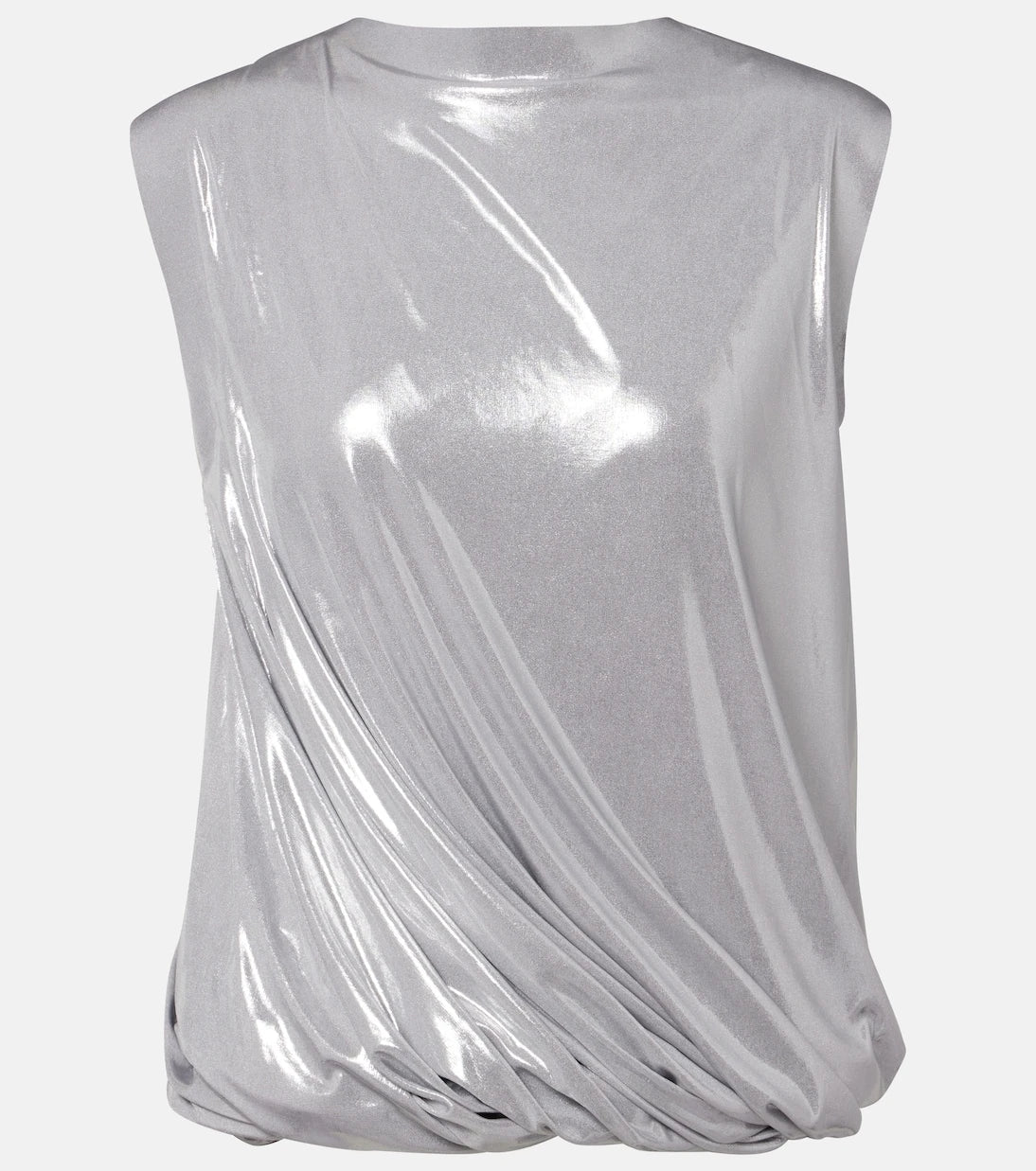 Norma Kamali - Twist metallic-effect top