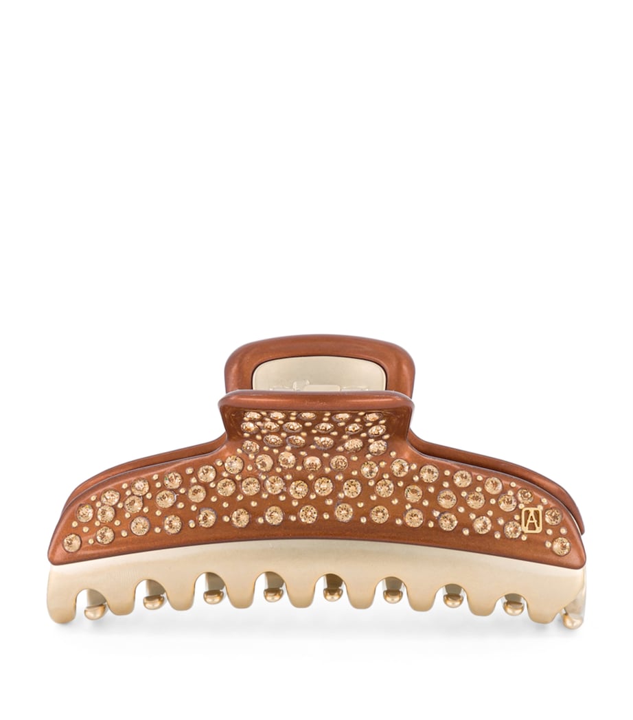 Gold-Plated Claw Hair Clip X4- PAIL BRUN/OR