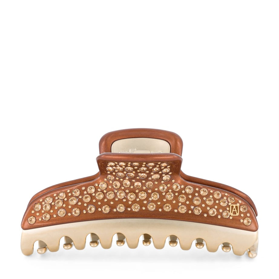 Gold-Plated Claw Hair Clip X4- PAIL BRUN/OR