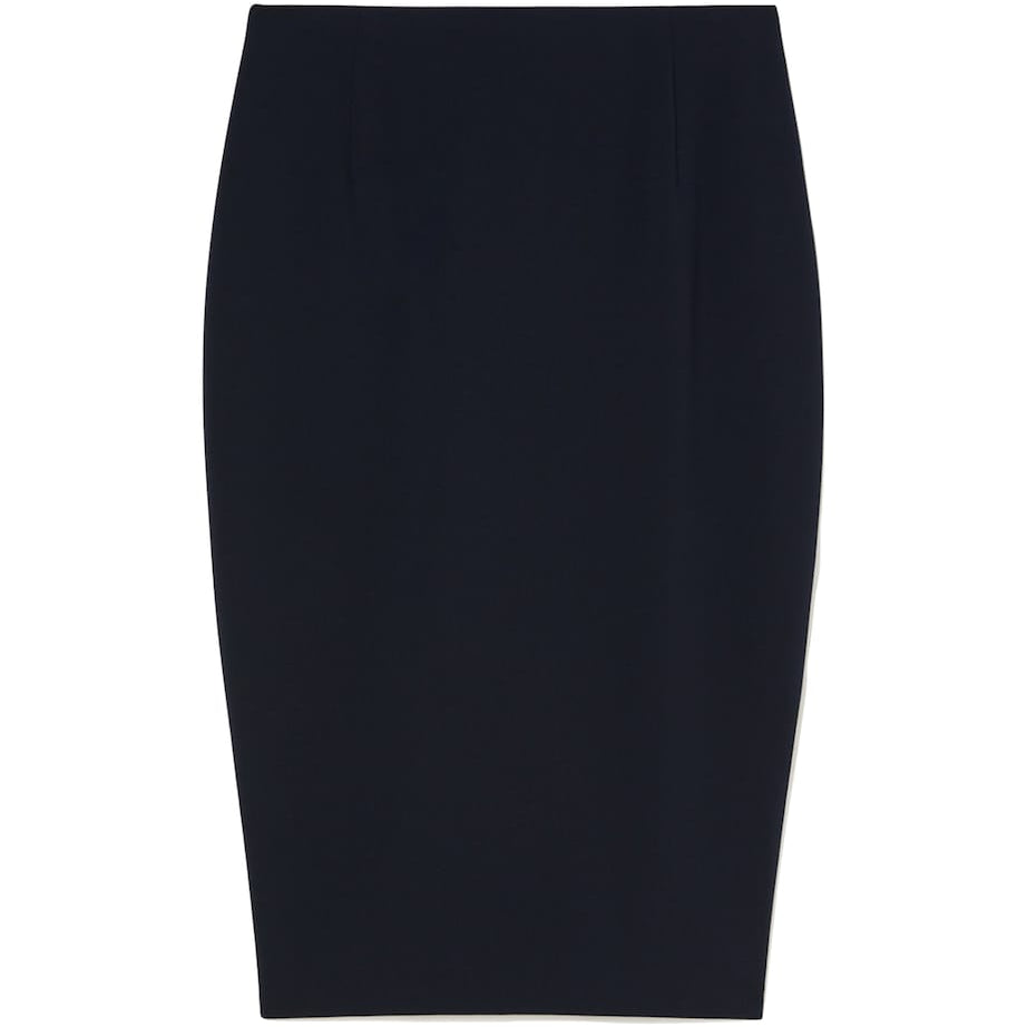 Blue Cady Colonna Midi Pencil Skirt